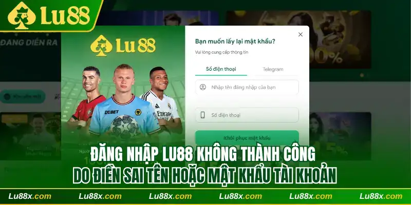 Hướng dẫn đăng nhập Lu88 không thành công